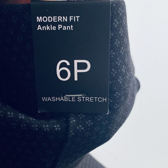 Amanda Chelsea Pants Size 6 Petite Black Patterned Ankle Career Preppy NEW - Picture 9 of 11